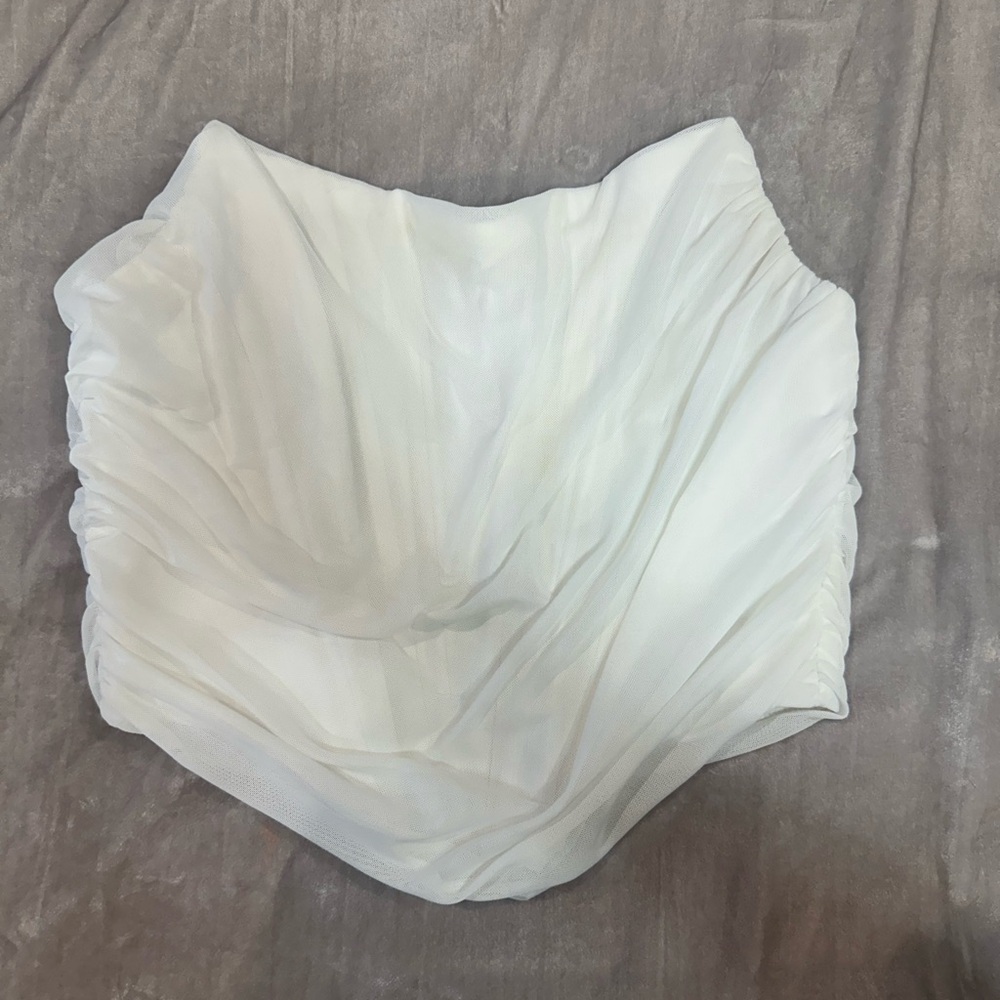 White Ruched Corset Top